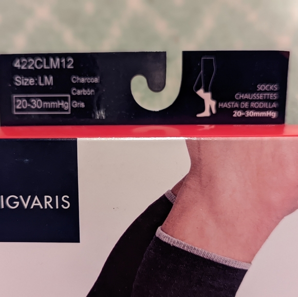 Sigvaris merino wool compression socks in charcoal 20-30 mmHg size LM - Picture 2 of 3